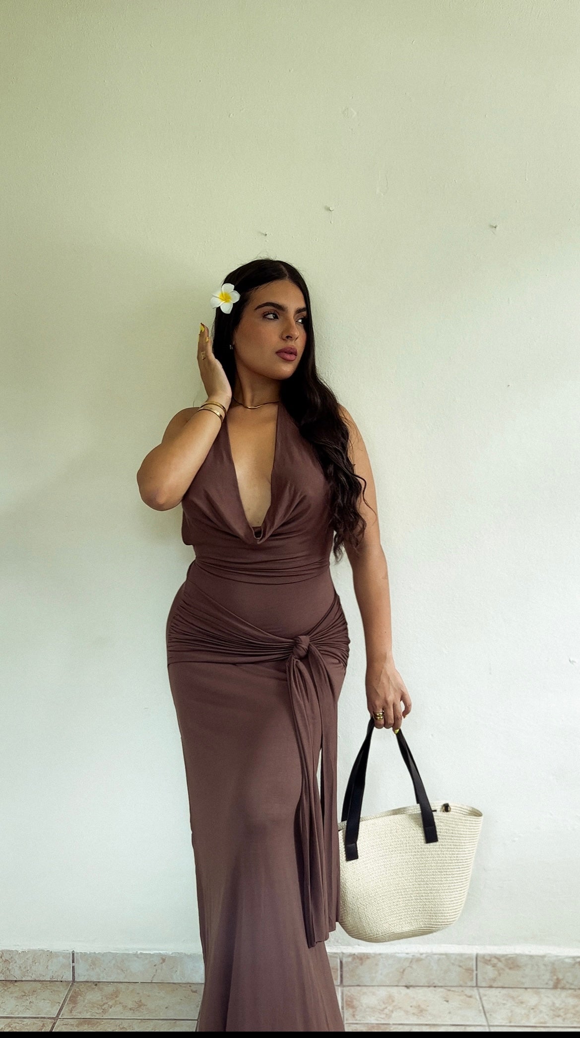 Brown maxi dress