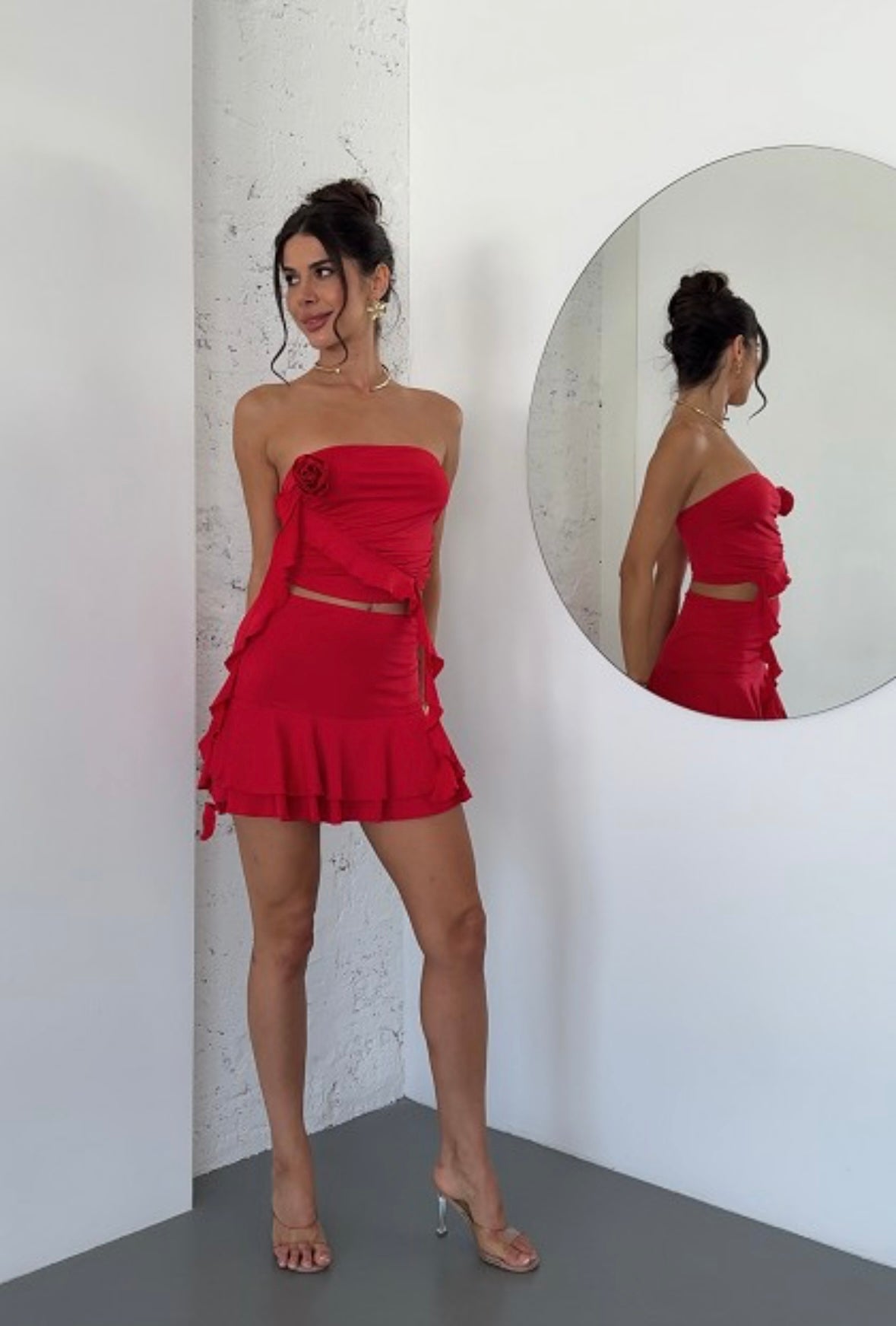 Ruffle red set