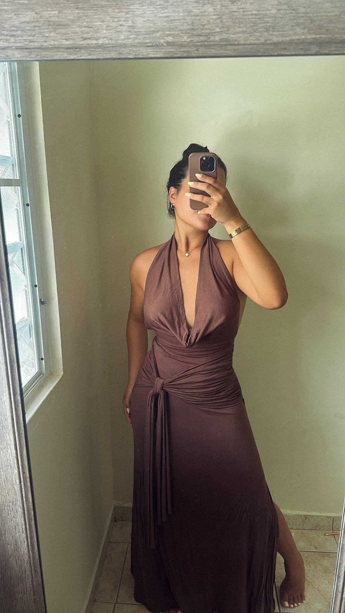 Brown maxi dress