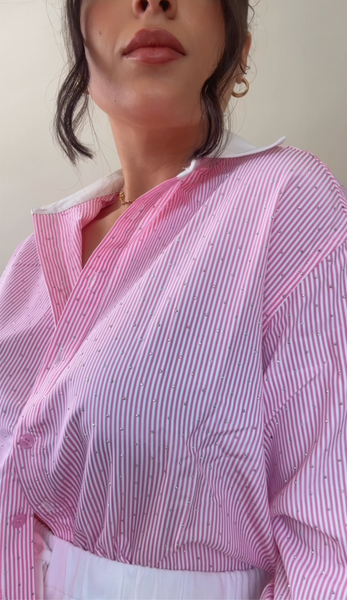 Rhinestone Button Shirt
