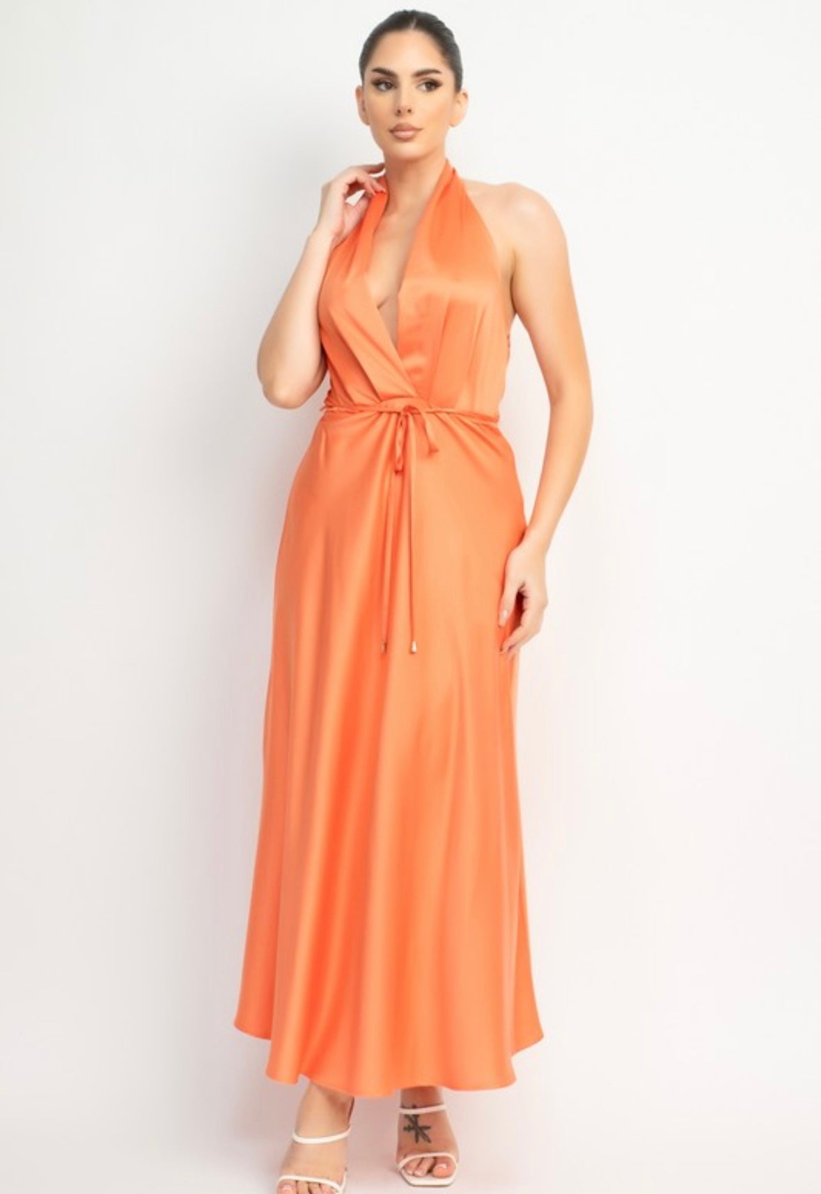 Coral Midi Dress