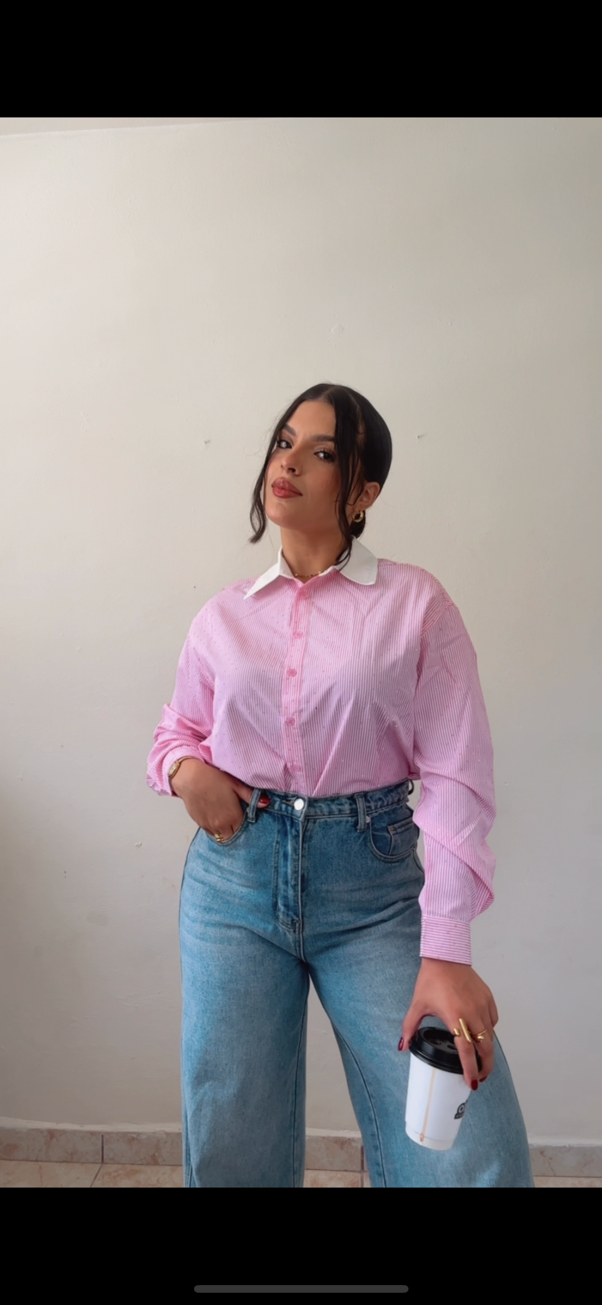 Rhinestone Button Shirt