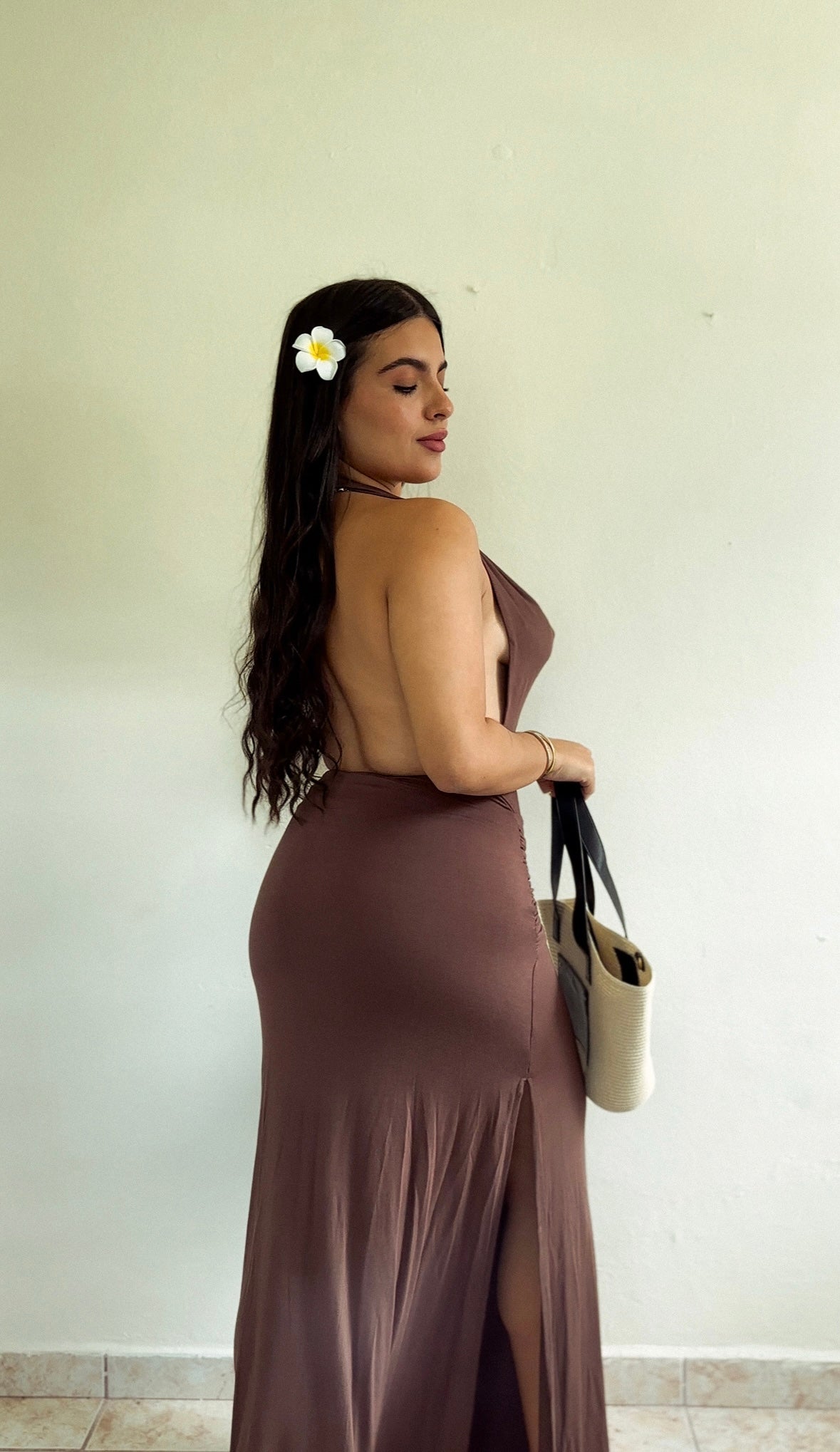 Brown maxi dress