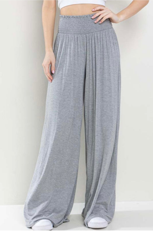 Gray Rayon Wide Leg