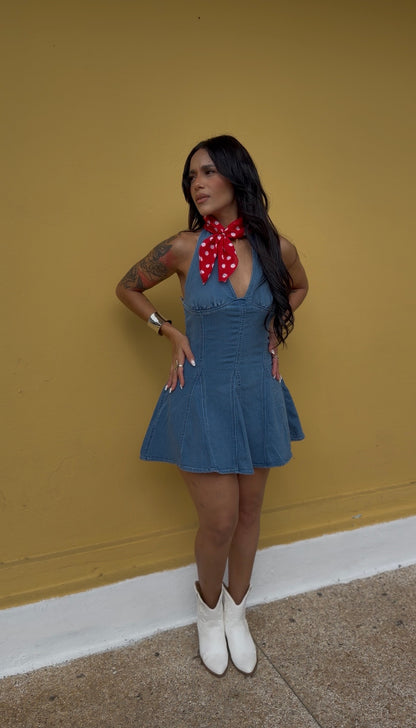 Halter Denim dress