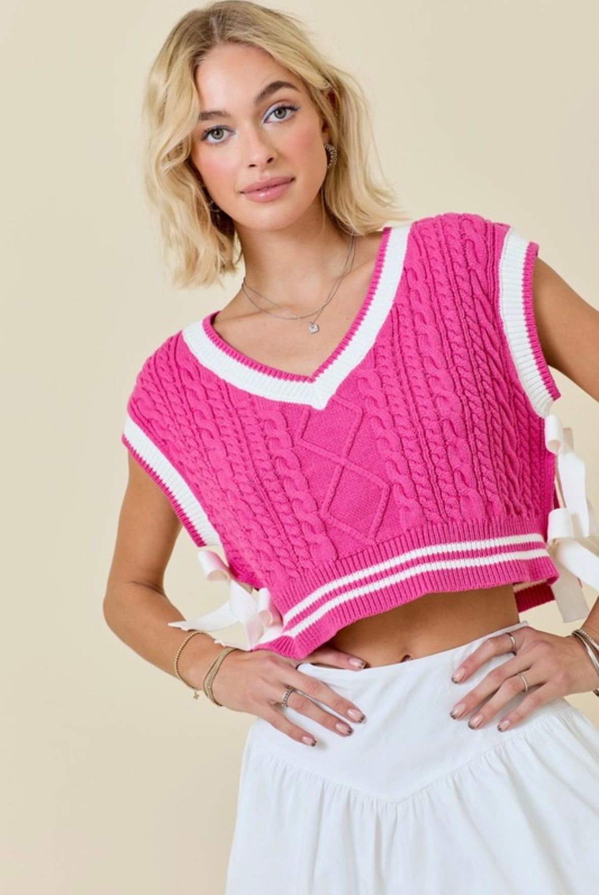 Hot Pink Sweater Vest