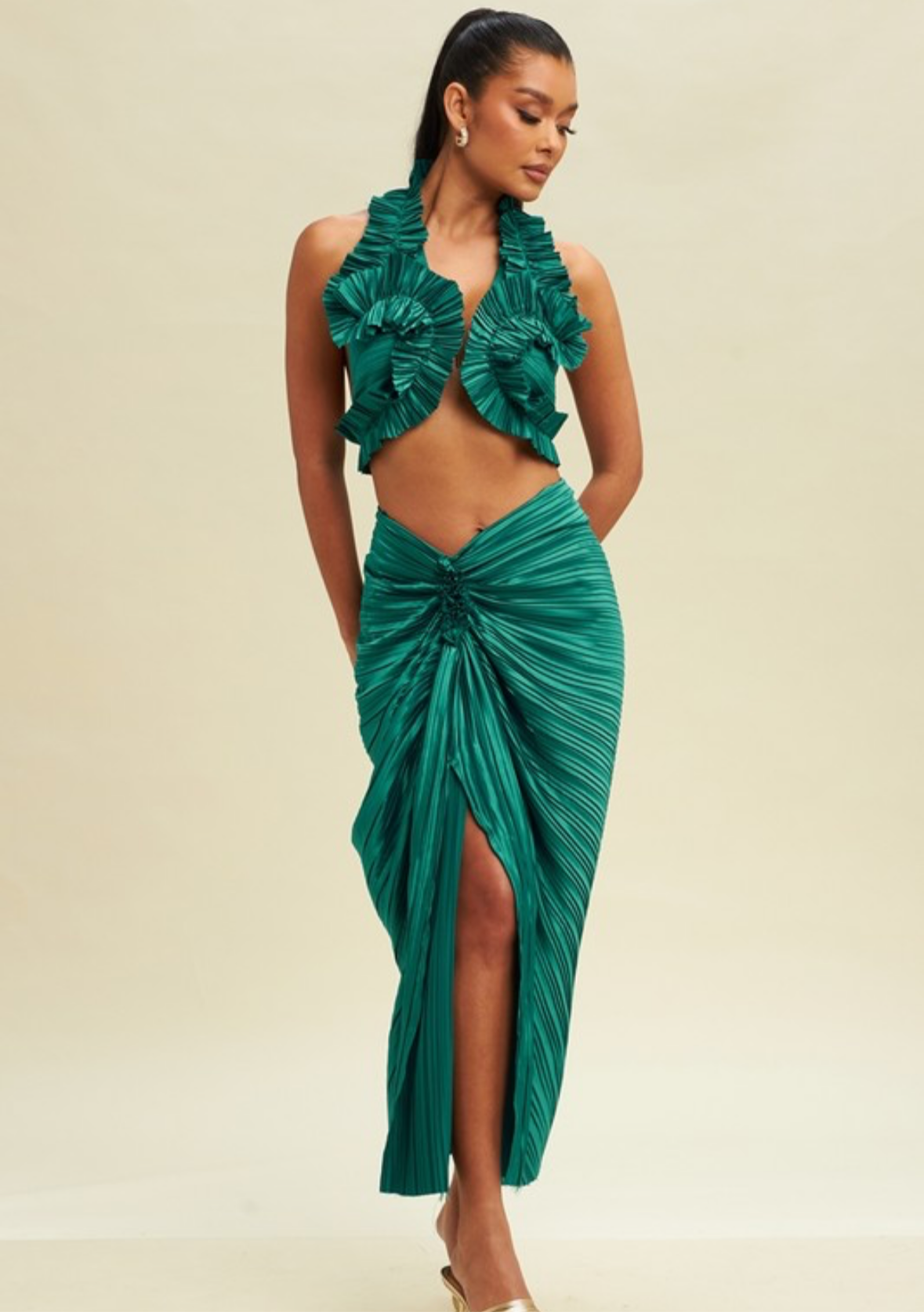 PLEATED GREEN SET