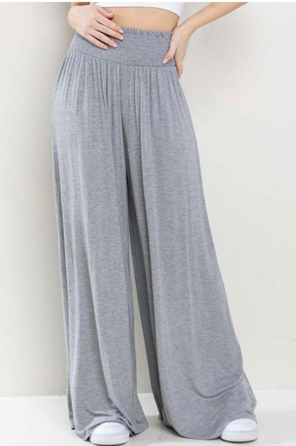 Gray Rayon Wide Leg