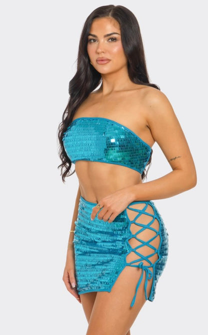 Sequin Aqua Set