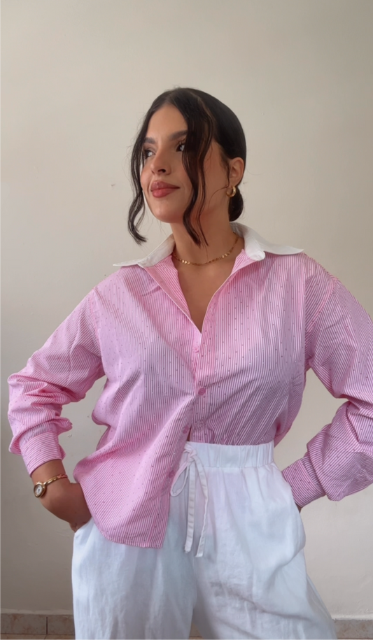 Rhinestone Button Shirt