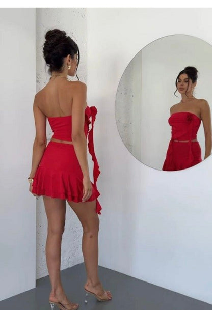 Ruffle red  set