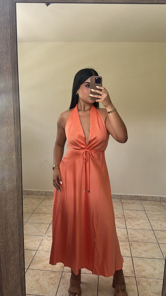 Coral Midi Dress