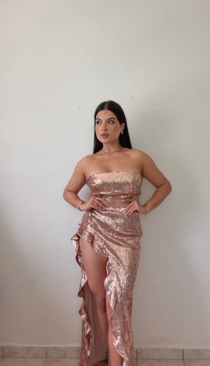 Rose Gold sequin set